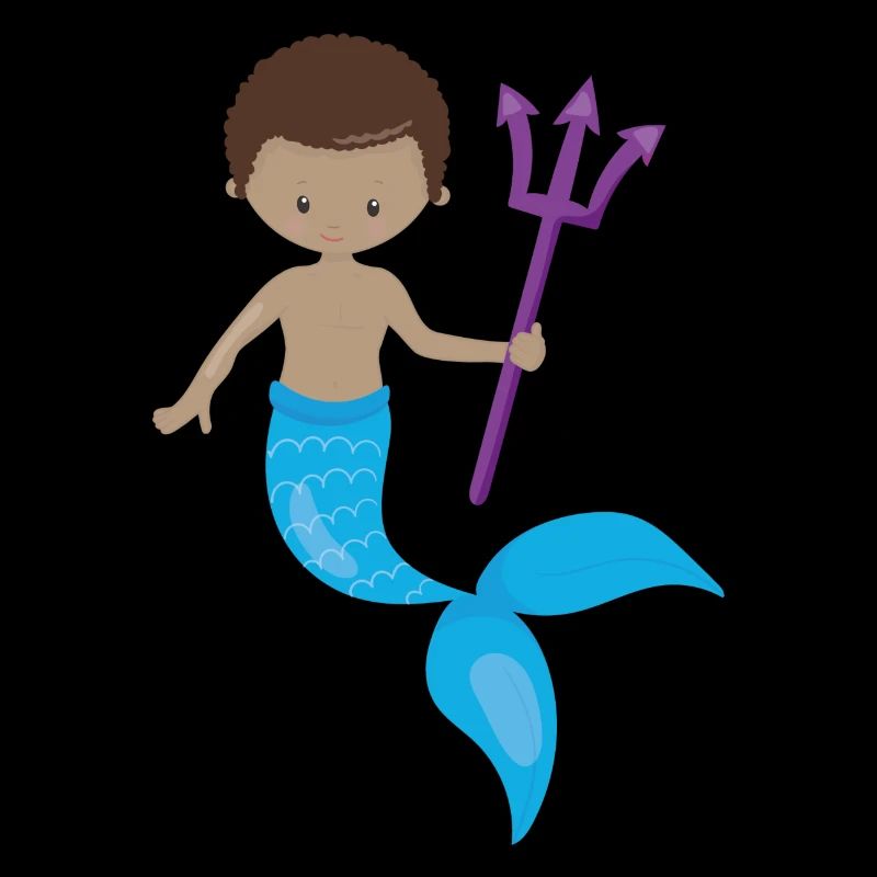 Cute mermaid with trident