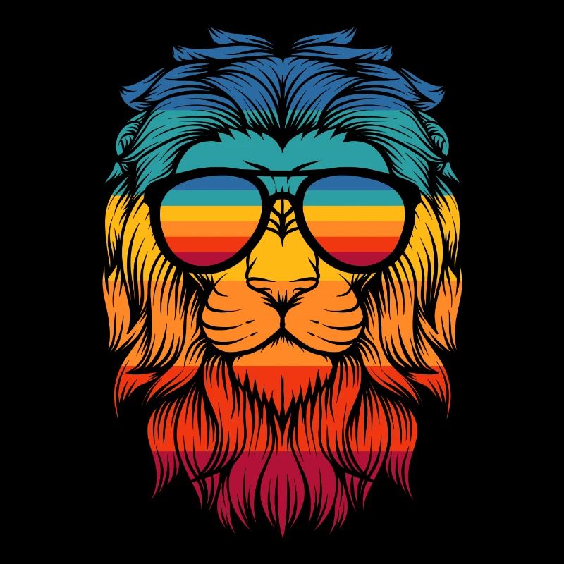 Lion avec des lunettes
