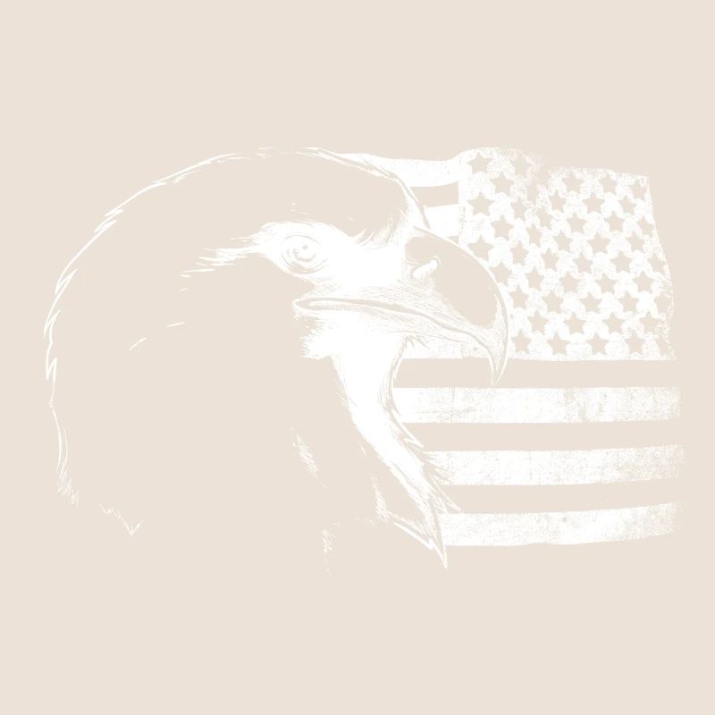 Drapeau américain avec Aigle Blanc
