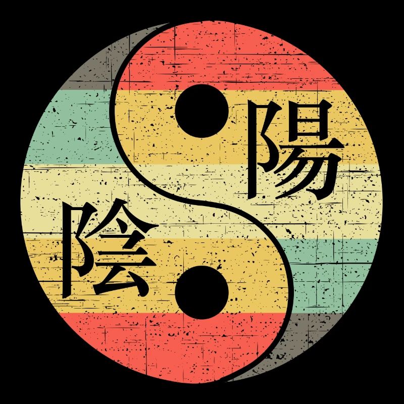 Yin und Yang mit Chinesischen Schriftzeichen