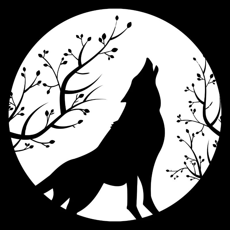 Wolf Design Loups pleine lune esprits de la nature