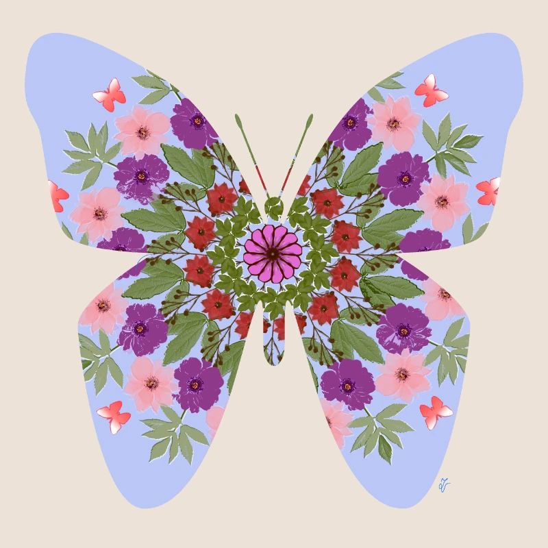 papillon et fleurs