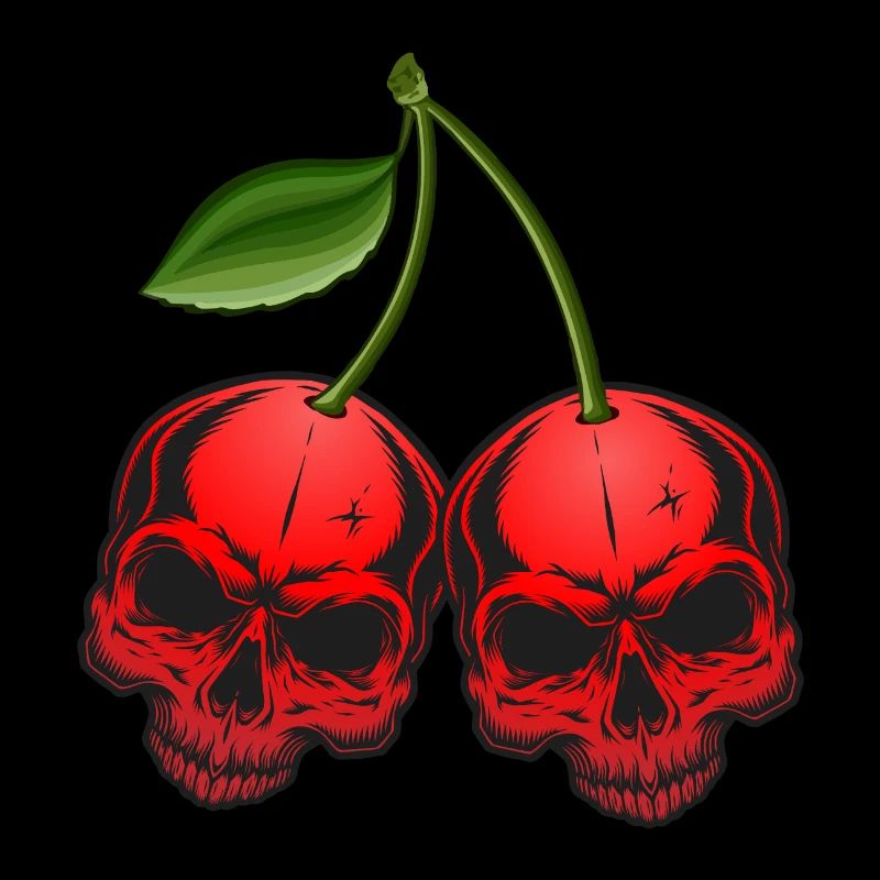 Kirsche Totenkopf Schädel Skull Cherry