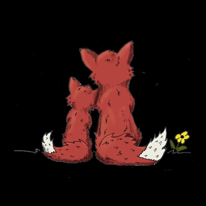 Fuchs Mutter Kind Vater Kind kuscheln