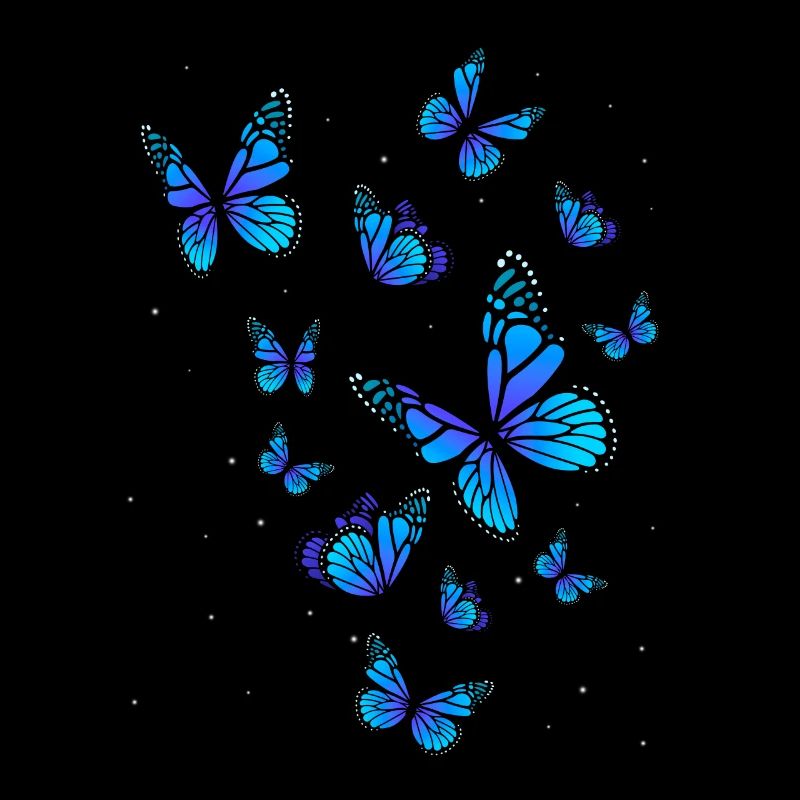 Papillon bleu art jardin nature
