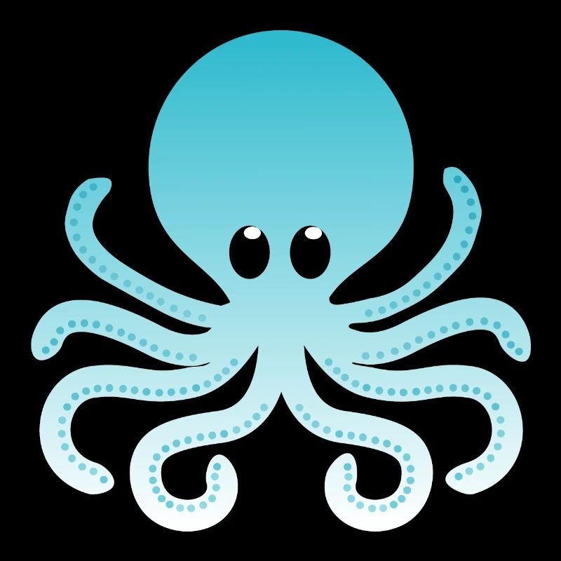 Sky Blue Ombre Octopus