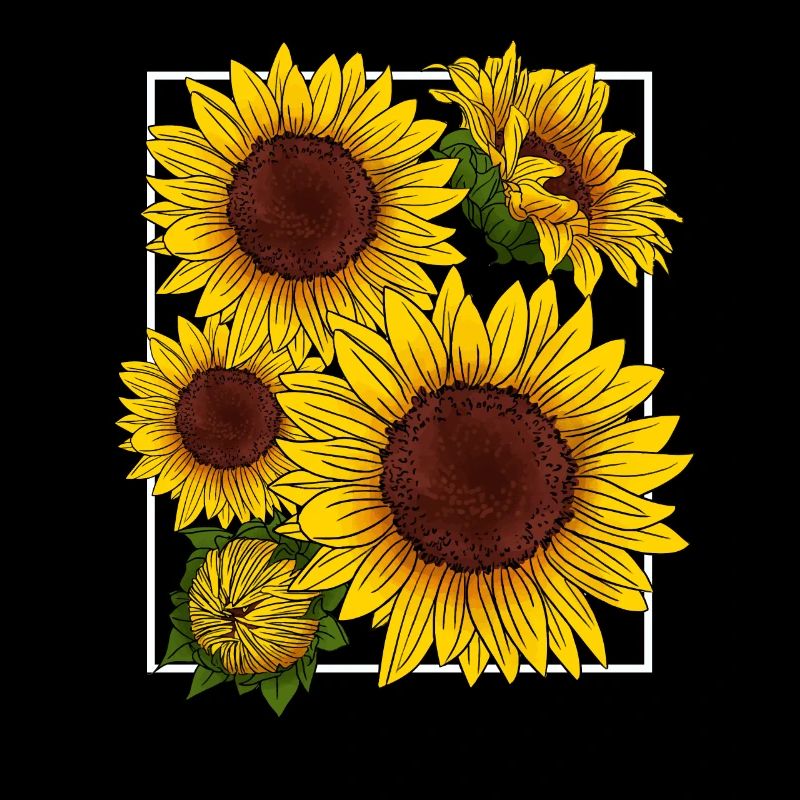 Botanical Yellow Summer Sunflower