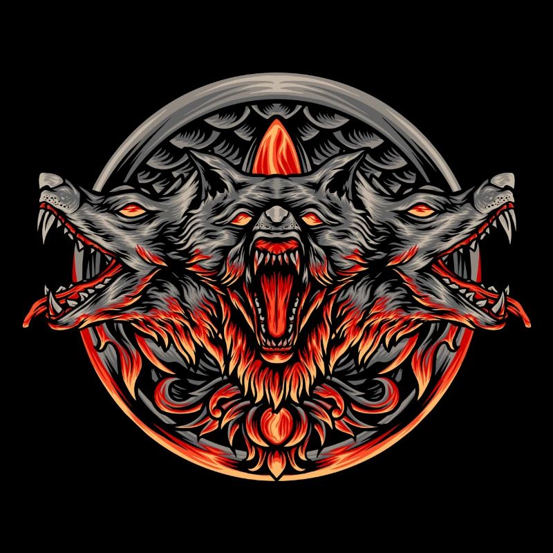 Wolf Head Cerberus Mythical Greek Creatures