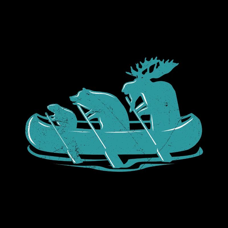 Canoë castor ours Orignal Canoë Canada Idée cadeau