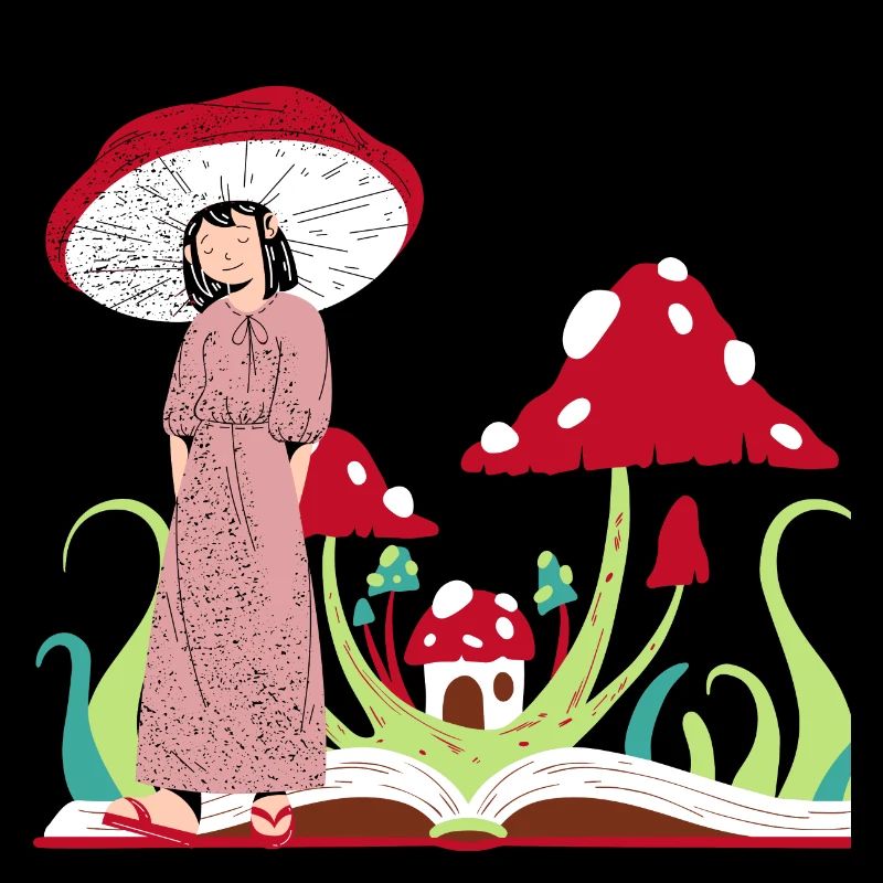 Princesse champignon, champignons rouges cottagecore