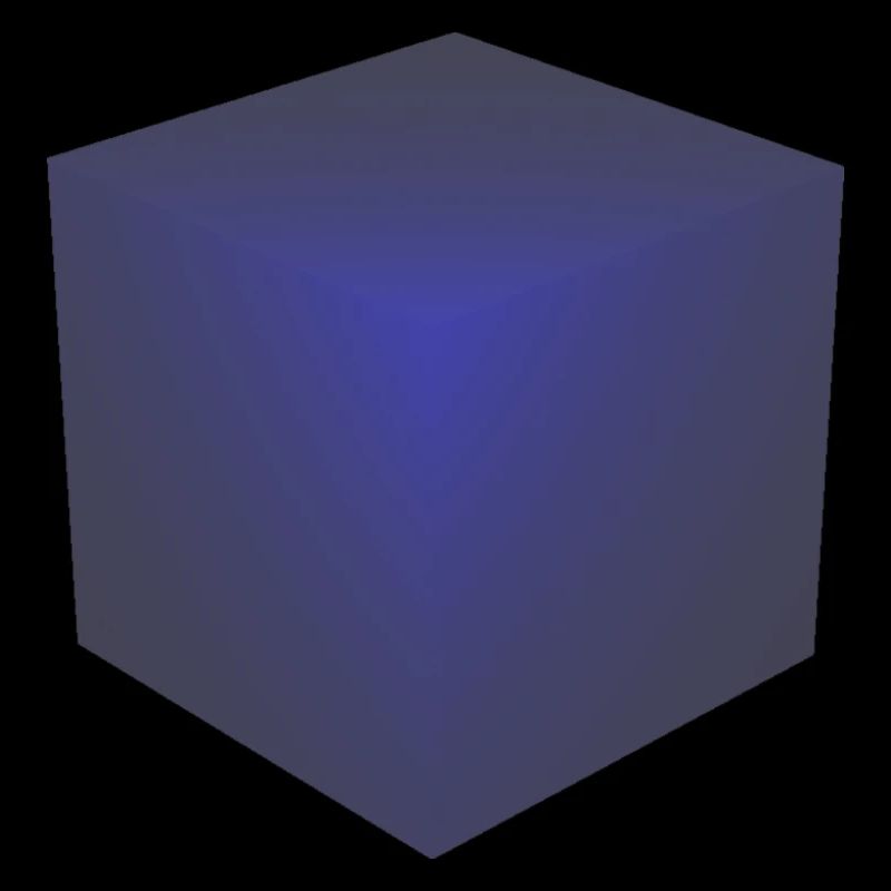 3d cube blue