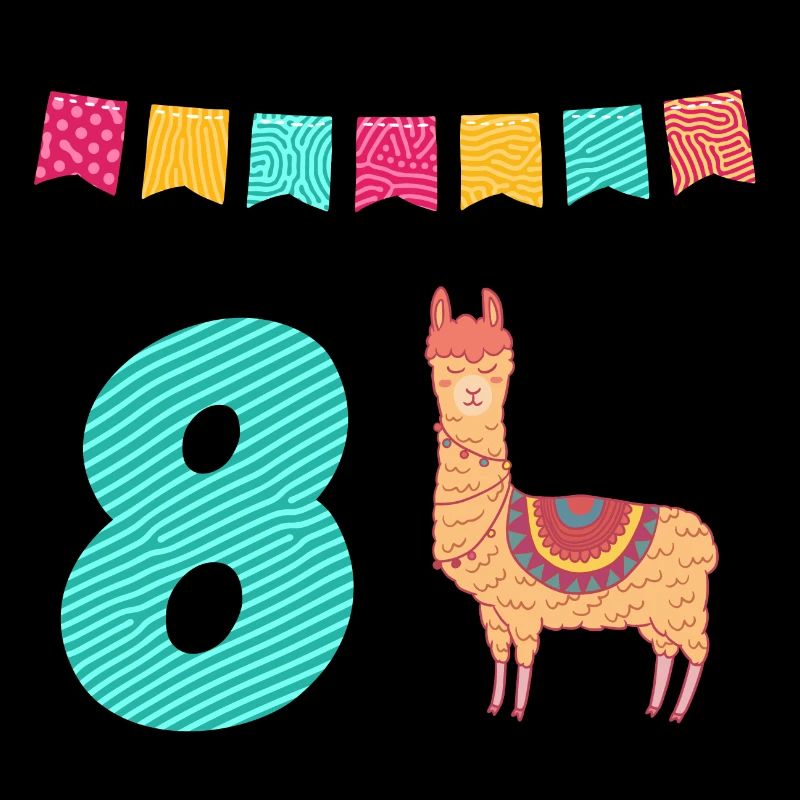 Drôle lama Alpaga 8ème anniversaire