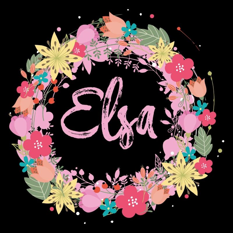 Elsa, fleurs, couronne de fleurs, floral, illustration