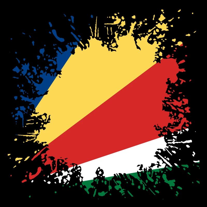 Seychellen Flagge Farbspritzer
