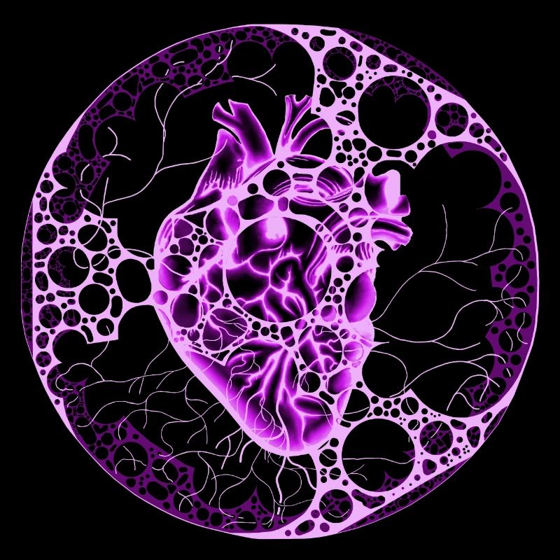 Coeur ,Sphère, Violet