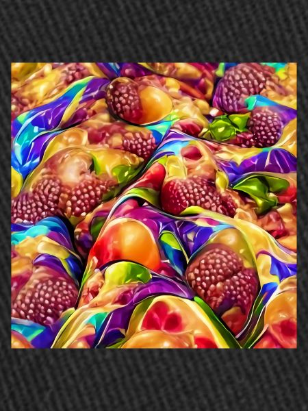 Psychedelische bunte Früchte