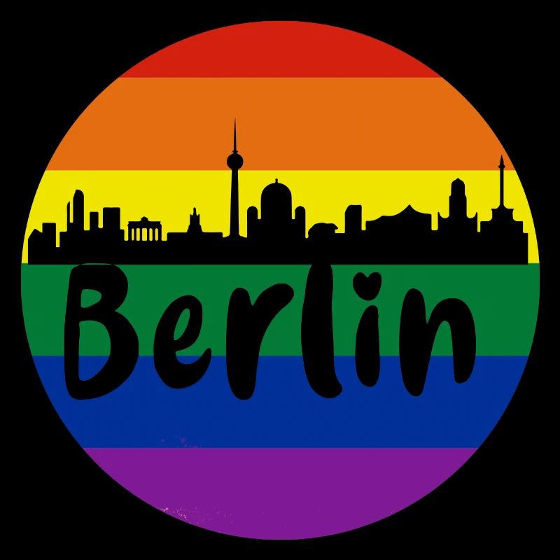 Berlin,skyline,colorful,silhouette,circle,logo,LGBT