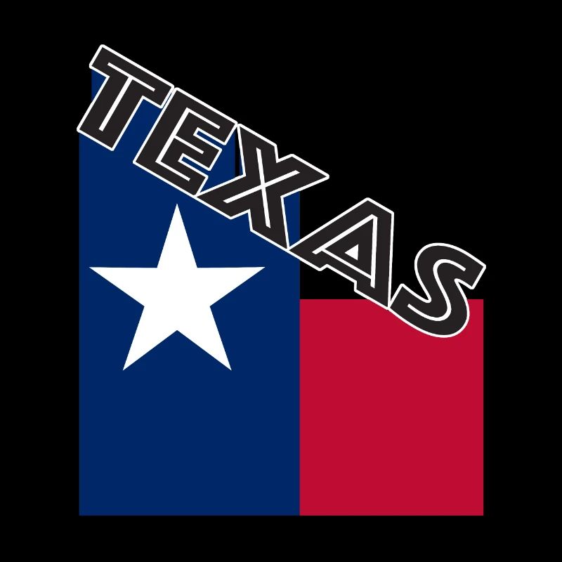 Texte du drapeau incliné du Texas