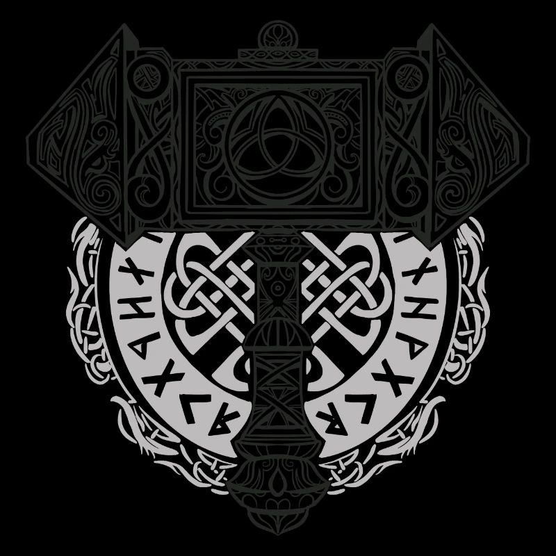 Wikinger Symbol Nordisch Thor Raben Hammer Mjölnir