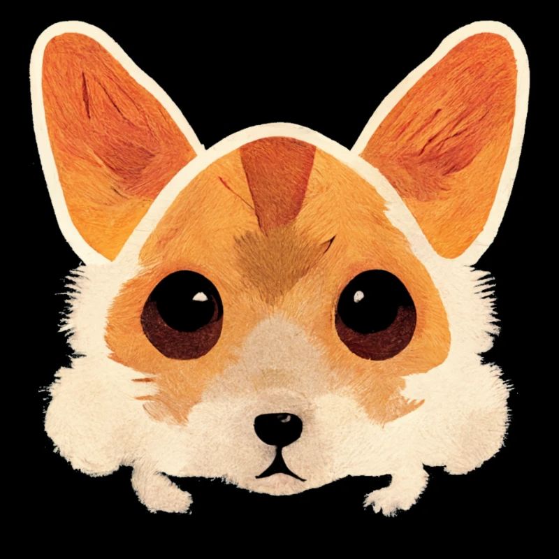 Corgi Kopf mit großen Augen