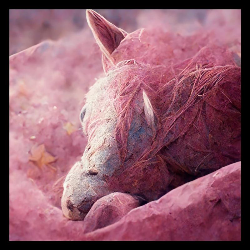 Bébé cheval gît sur le sol Rosa II