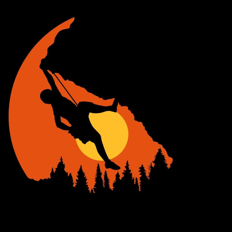 Silhouette d’escalade du soir au soleil