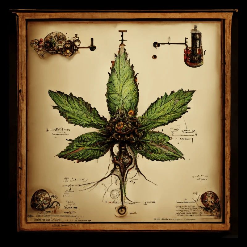 Cannabis Leaf Leonard Da Vinci Slketch