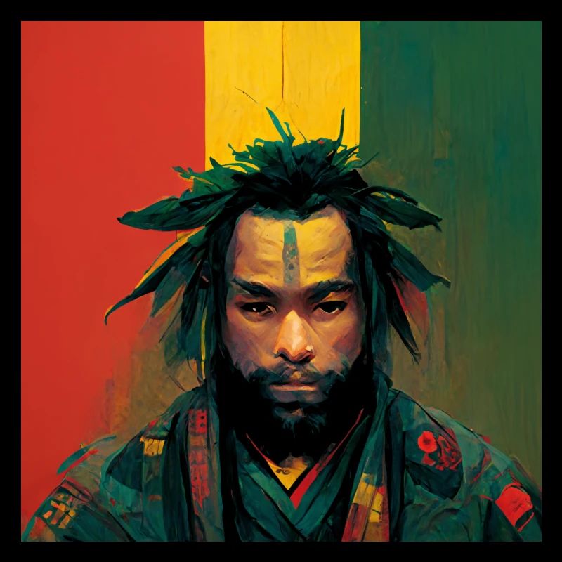 Rasta samurai painting