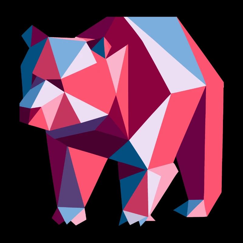 Bear, geometric, vector art, abstract, animal