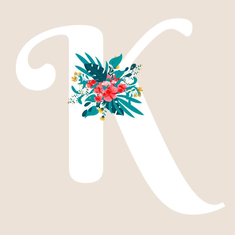 lettre K fleuris