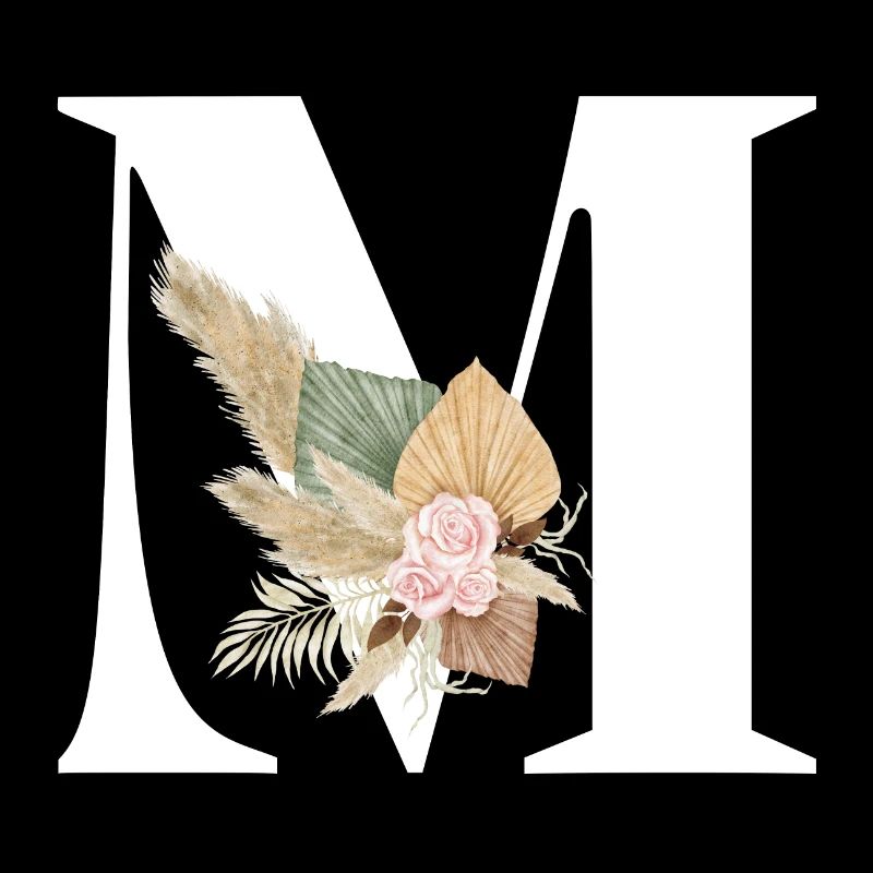 lettre M fleuris