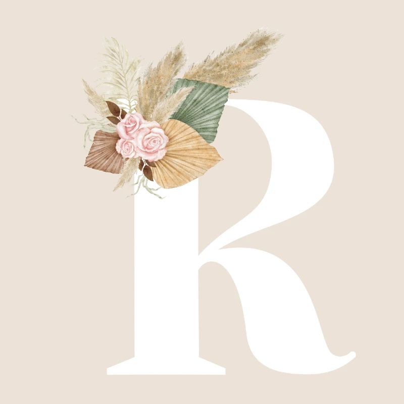 lettre R fleuris