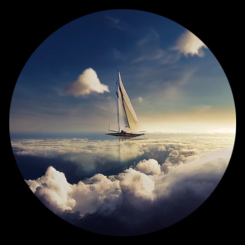 Schiff mit Wolken
