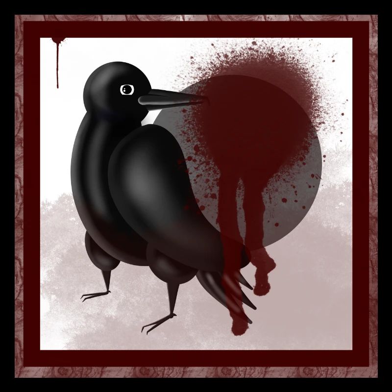 Düsterer Rabe Dohle Vogel in Schwarz