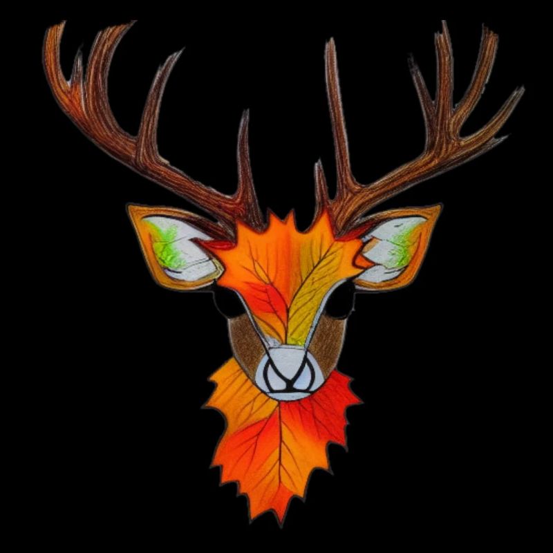 Hirschkopf im Herbst Hirsch Geweih Bock Reh Kitz 5