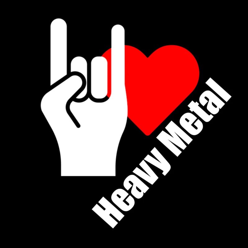 Heavy Metal Handzeichen mit Herz