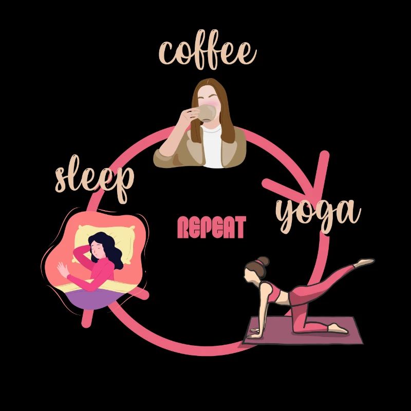 Coffee yoga sleep repeat