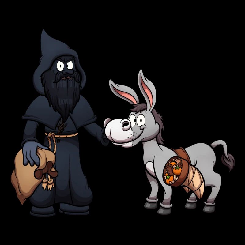 Serviteur Ruprecht avec âne