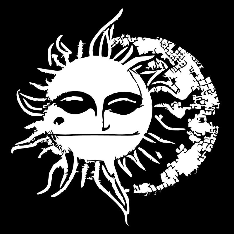 Sun Moon Mosaic Astrology Symbol Vector 04