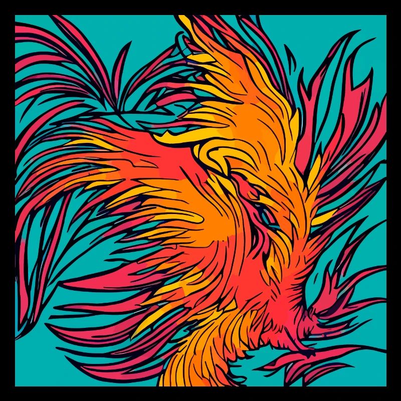 Illustration eines Phönix, Vektorstil