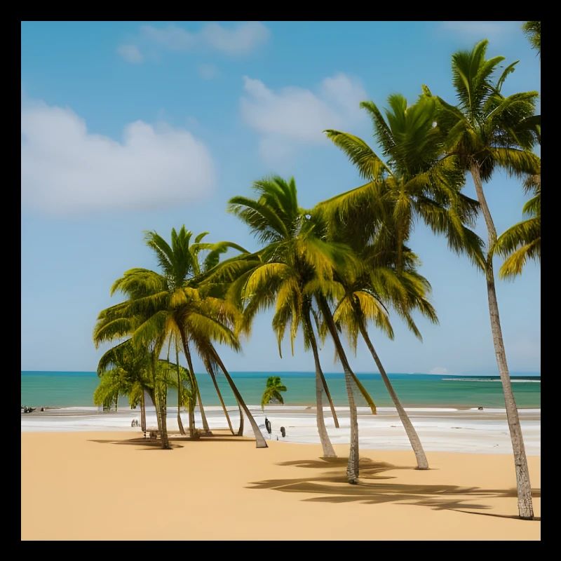 Plage calme avec palmiers