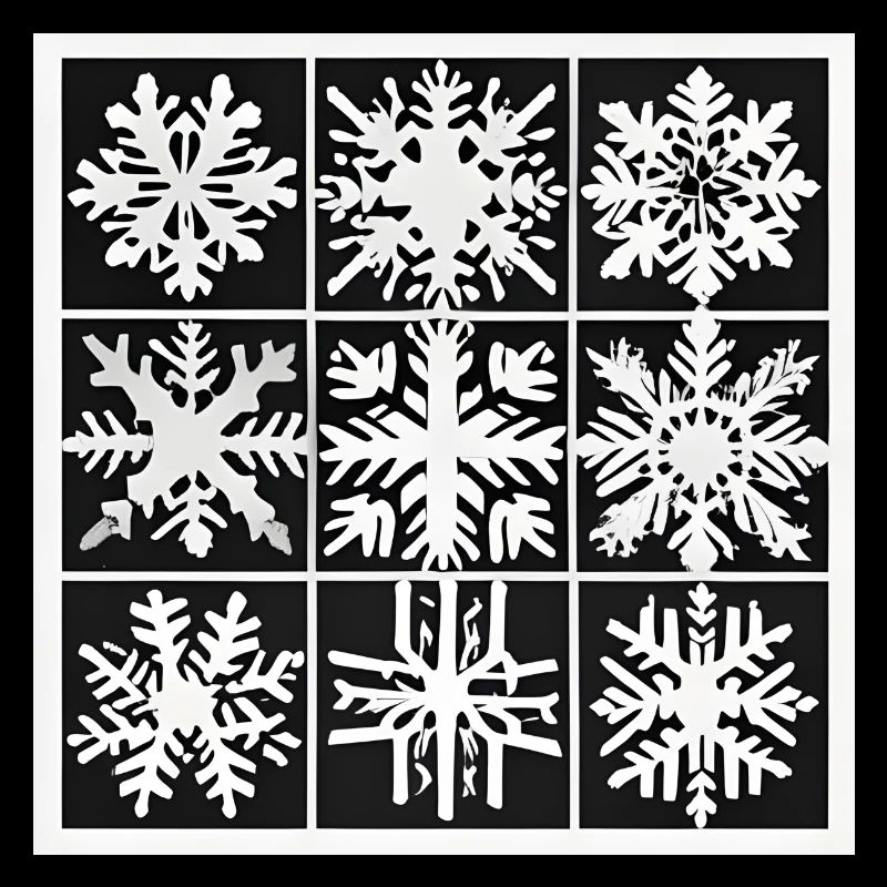 Snow flakes black and white pattern