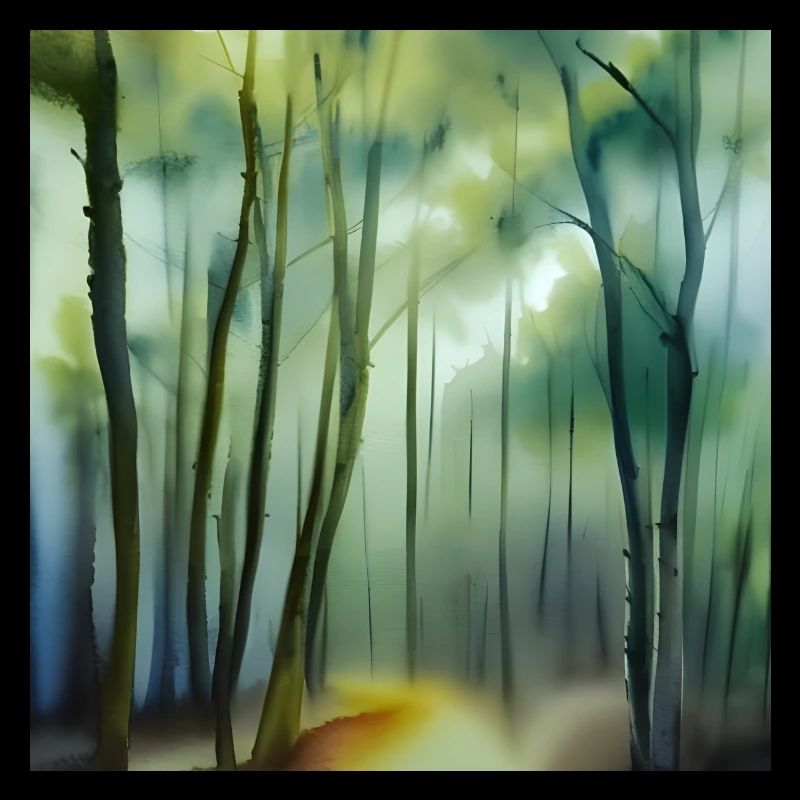 Brouillard dans la forêt de couleurs d’eau