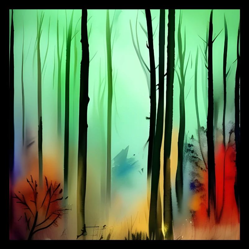 Forêt d’aquarelle d’automne