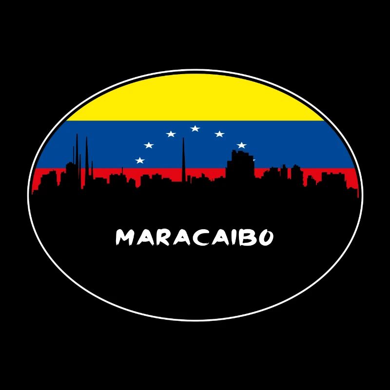 Maracaibo Venezuela Drapeau Skyline Voyage Silhouette
