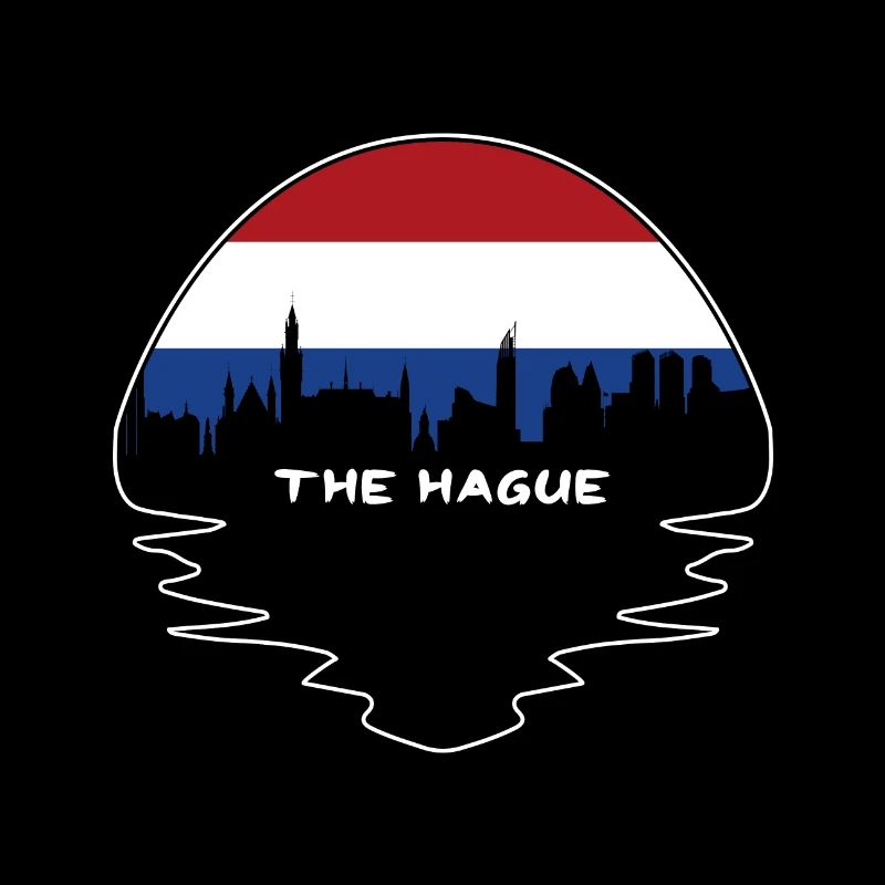 La Haye Pays-Bas Drapeau Skyline Silhouette Trav