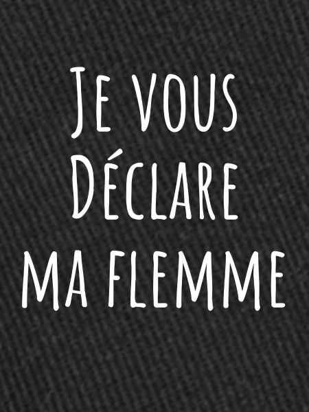 je vous déclare ma flemme