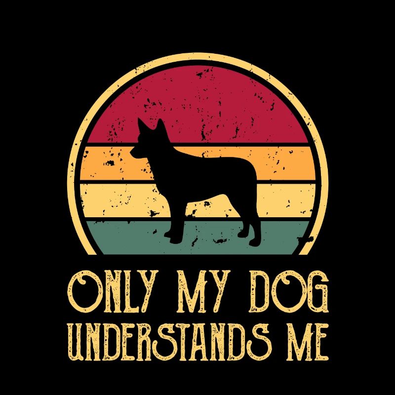 Silhouette de chien de bétail australien à queue de souche