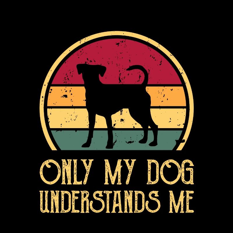 Austrian Pinscher Dog Love Silhouette Retro Sunset