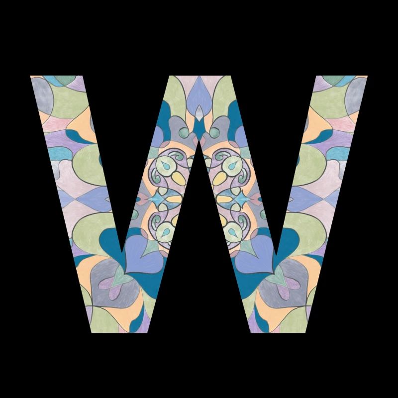 Buchstabe W im Mandala